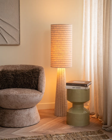 Floor Lamp Anna Bouclé Stripe - Things I Like Things I Love