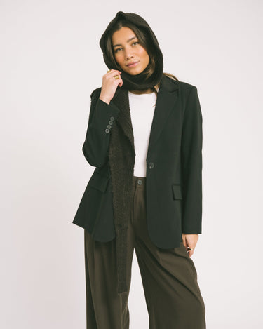 Fluffy Capuchon Scarf Brown - Things I Like Things I Love