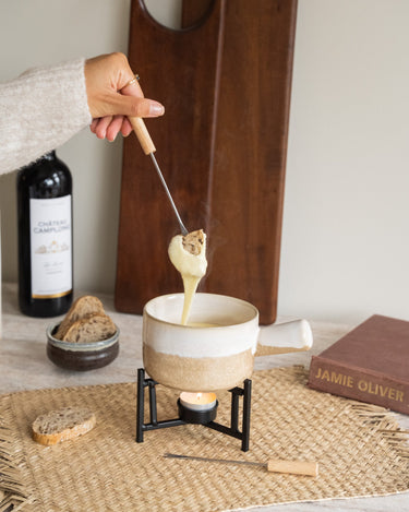 Fondue Set Ceramic Beige - Things I Like Things I Love