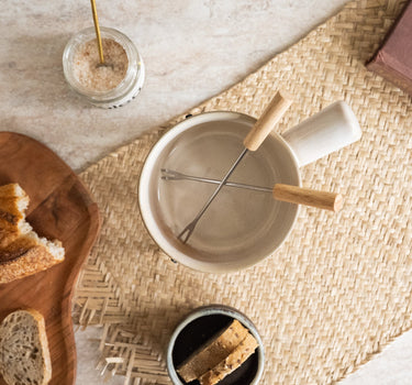 Fondue Set Ceramic Beige - Things I Like Things I Love