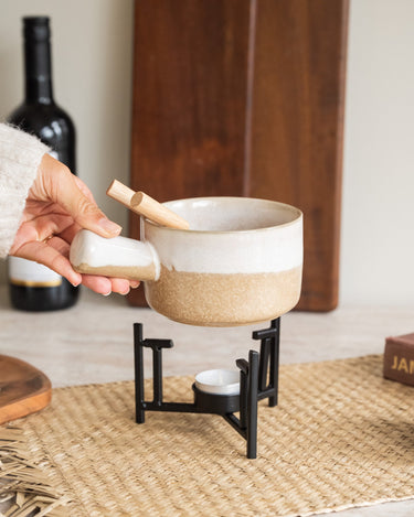 Fondue Set Ceramic Beige - Things I Like Things I Love
