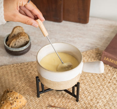 Fondue Set Ceramic Beige - Things I Like Things I Love