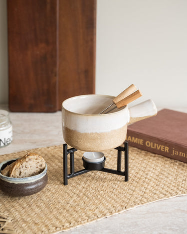 Fondue Set Ceramic Beige - Things I Like Things I Love