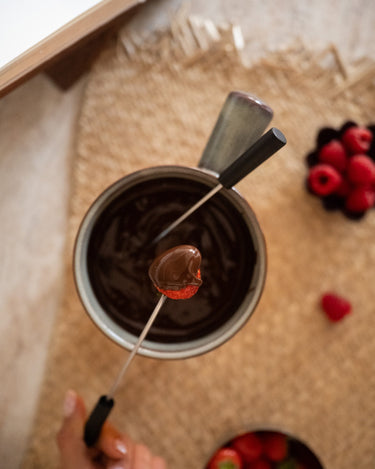 Fondue Set Ceramic Burgundy - Things I Like Things I Love