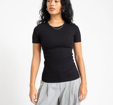 Frankie Rib Tee Black - Things I Like Things I Love