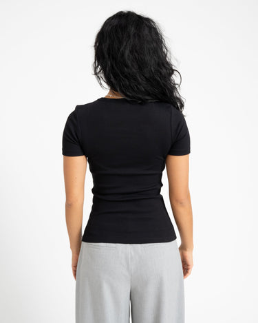 Frankie Rib Tee Black - Things I Like Things I Love