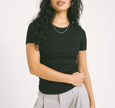 Frankie Rib Tee Black - Things I Like Things I Love