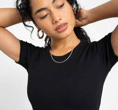 Frankie Rib Tee Black - Things I Like Things I Love