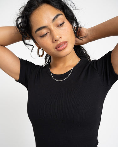 Frankie Rib Tee Black - Things I Like Things I Love