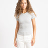 Frankie Rib Tee Light Grey Melange - Things I Like Things I Love
