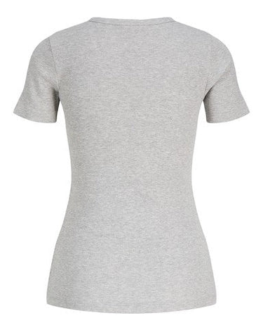 Frankie Rib Tee Light Grey Melange - Things I Like Things I Love
