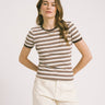 Frankie Stripe Tee Brown - Things I Like Things I Love