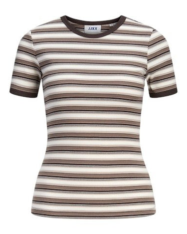 Frankie Stripe Tee Brown - Things I Like Things I Love