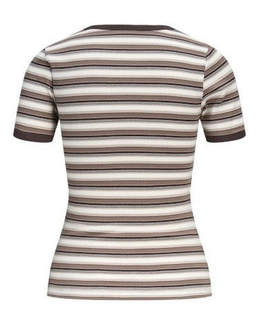 Frankie Stripe Tee Brown - Things I Like Things I Love