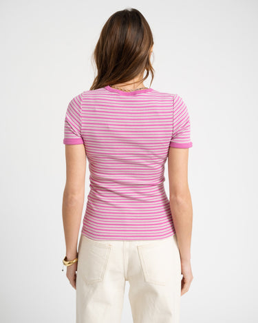Frankie Stripe Tee Pink - Things I Like Things I Love