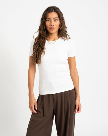 Frankie Tee Rib Bright White - Things I Like Things I Love