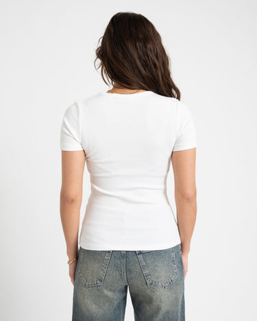Frankie Tee Rib Bright White - Things I Like Things I Love
