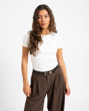 Frankie Tee Rib Bright White - Things I Like Things I Love