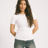 Frankie Tee Rib Bright White - Things I Like Things I Love