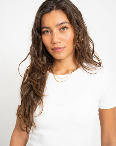 Frankie Tee Rib Bright White - Things I Like Things I Love