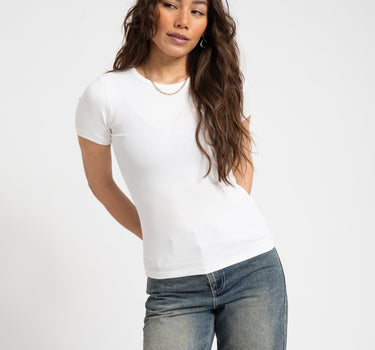 Frankie Tee Rib Bright White - Things I Like Things I Love