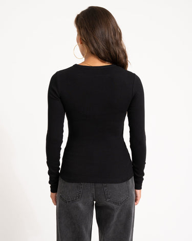 Freya Rib Tee Black - Things I Like Things I Love