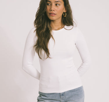 Freya Rib Tee Bright White - Things I Like Things I Love