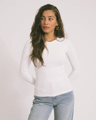 Freya Rib Tee Bright White - Things I Like Things I Love