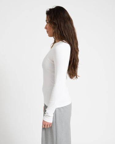 Freya Rib Tee Bright White - Things I Like Things I Love