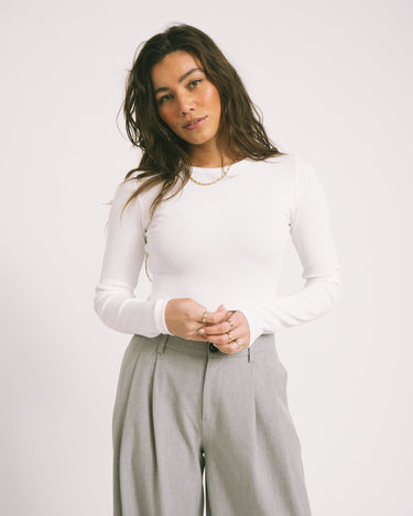 Freya Rib Tee Bright White - Things I Like Things I Love