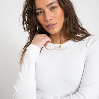 Freya Rib Tee Bright White - Things I Like Things I Love