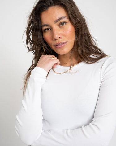 Freya Rib Tee Bright White - Things I Like Things I Love