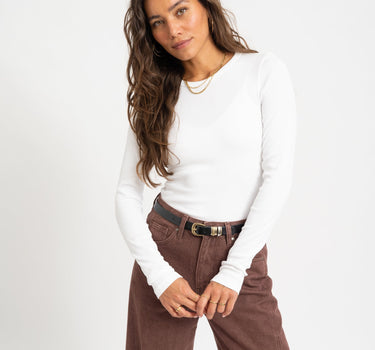 Freya Rib Tee Bright White - Things I Like Things I Love