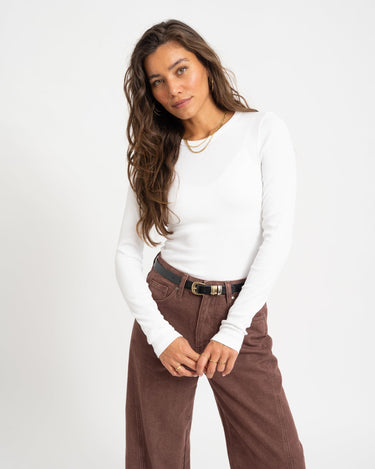 Freya Rib Tee Bright White - Things I Like Things I Love
