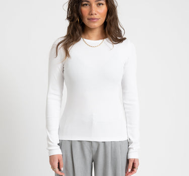 Freya Rib Tee Bright White - Things I Like Things I Love