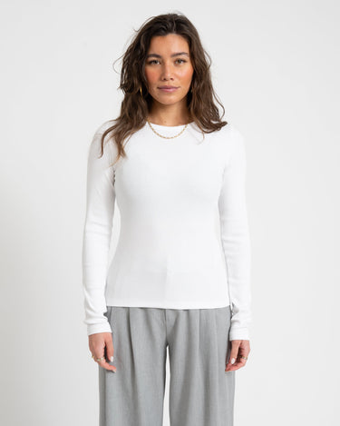 Freya Rib Tee Bright White - Things I Like Things I Love