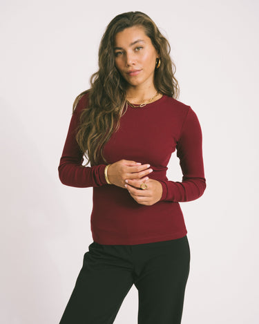 Freya Rib Tee Cabernet - Things I Like Things I Love