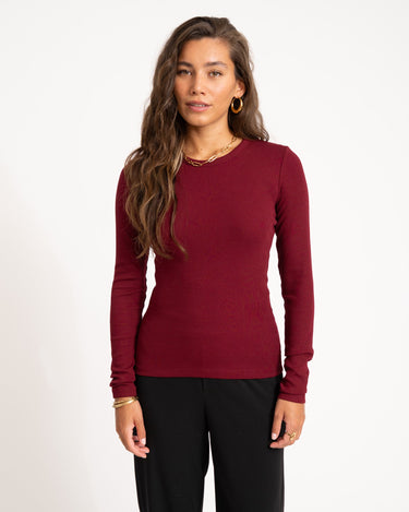 Freya Rib Tee Cabernet - Things I Like Things I Love