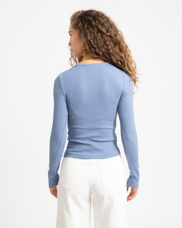 Freya Rib Tee Country Blue - Things I Like Things I Love