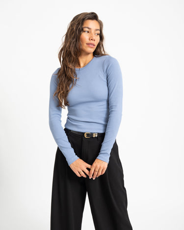 Freya Rib Tee Country Blue - Things I Like Things I Love