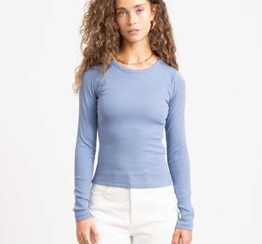 Freya Rib Tee Country Blue - Things I Like Things I Love