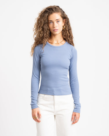 Freya Rib Tee Country Blue - Things I Like Things I Love
