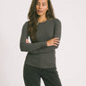 Freya Rib Tee Dark Grey Melange - Things I Like Things I Love