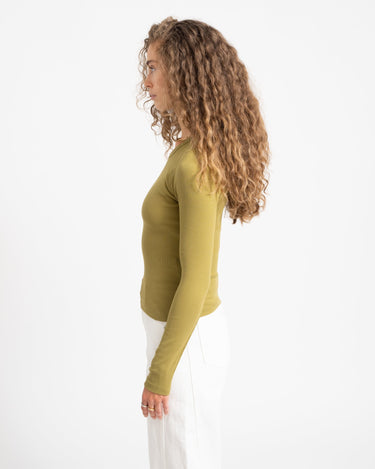 Freya Rib Tee Green Moss - Things I Like Things I Love