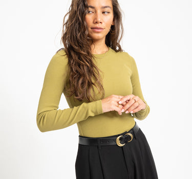 Freya Rib Tee Green Moss - Things I Like Things I Love