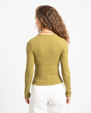 Freya Rib Tee Green Moss - Things I Like Things I Love