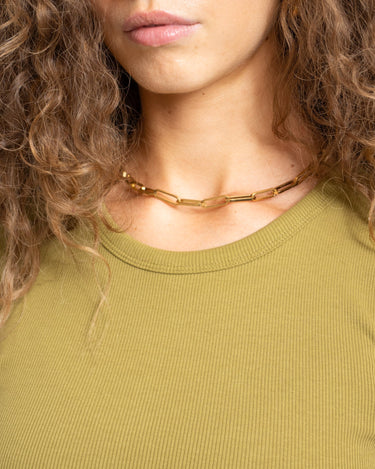 Freya Rib Tee Green Moss - Things I Like Things I Love