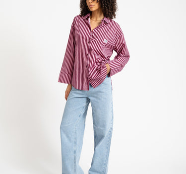 FRIDA BUTTON SHIRT BOX Windsor Wine/BEGONIA - Things I Like Things I Love