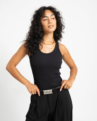 Frida U-Neck Top Black - Things I Like Things I Love