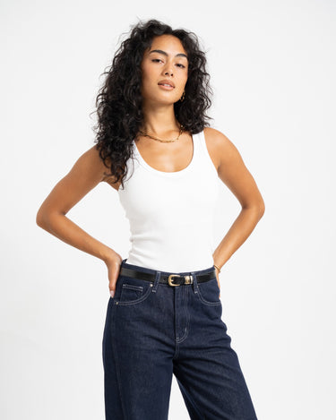 Frida U-Neck Top Bright White - Things I Like Things I Love